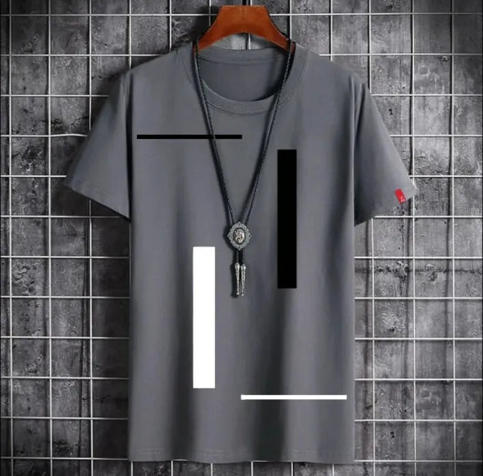 Vartical Strip Printed summer Half Sleeves O Neck T shirt For Men And Boys