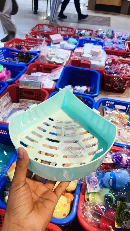 Bathroom Storage Corner Rack Shelf Organizer with strong self adhesive sticker (No Drilling) Shower Soap Shampoo Holder Toilet Storage Accessories with Drainage hole