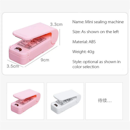 Mini Heat Bag Sealing | snack sealer portable Machine Package Sealer Bags Thermal Plastic Food Bag Closure Portable Sealer Packing Kitchen