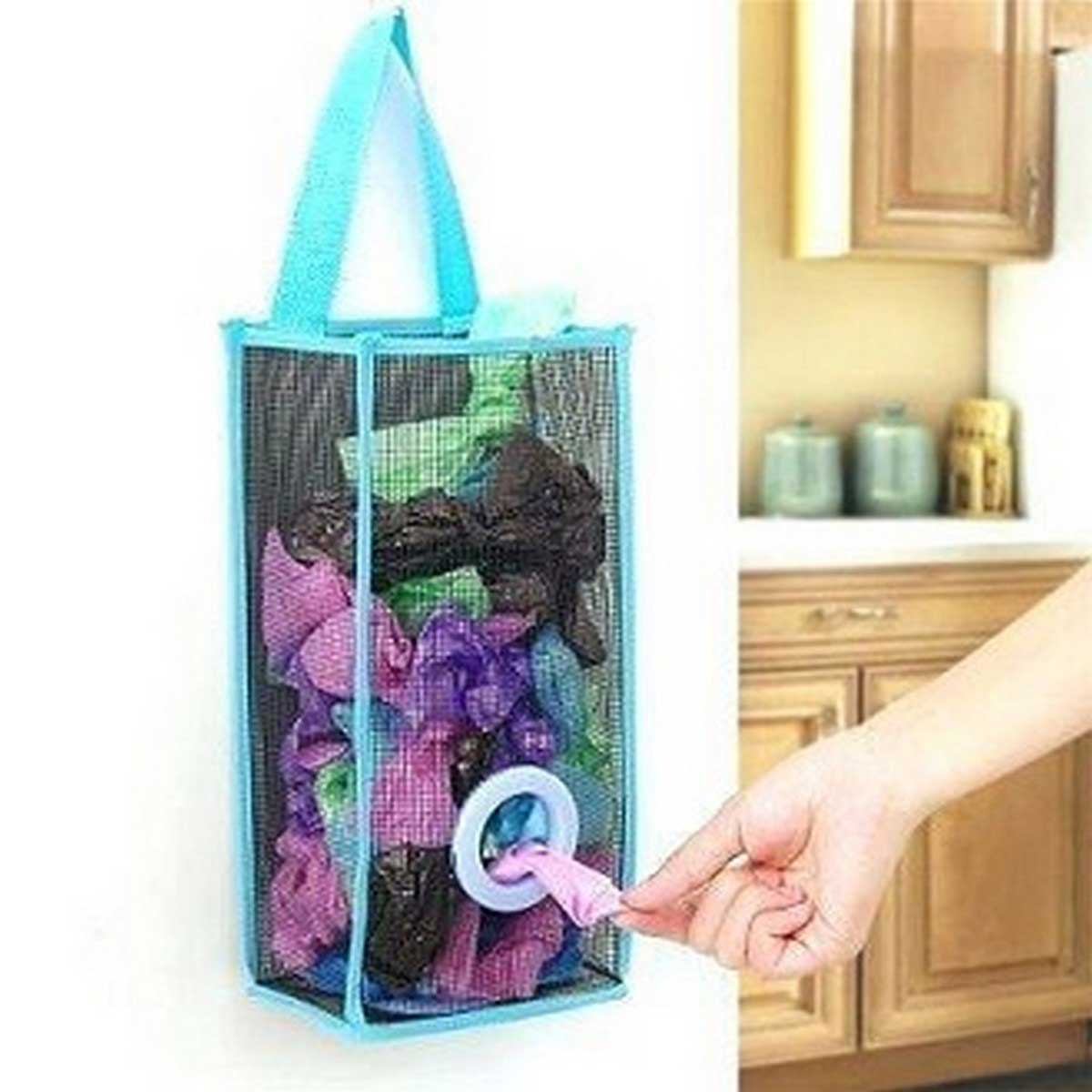 Plastic Shopping Bag Storage Basket Kitchen Accessories Reusable Grocery Potatoes Garbage Bag Holder