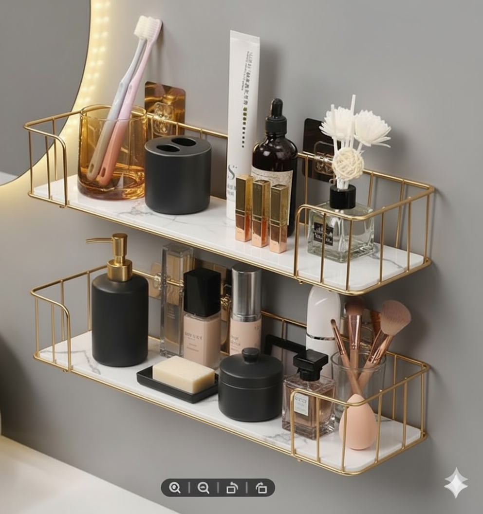 Bathroom metal rack with mdf sheet