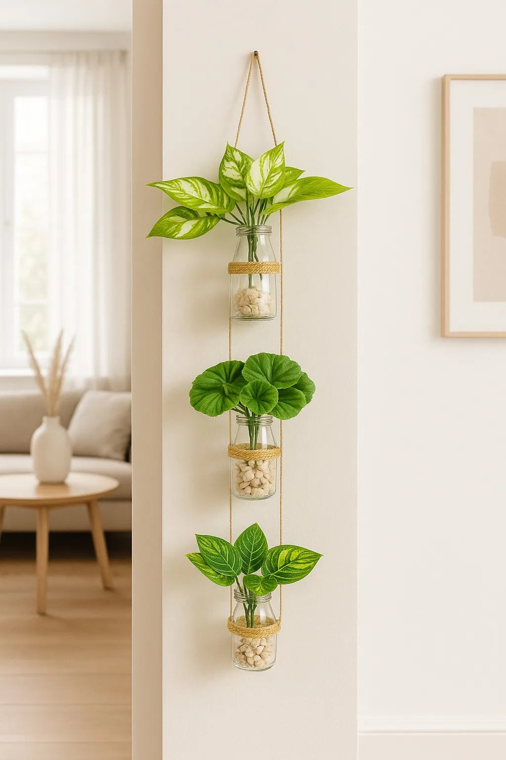Hanging Bloom Bottles Wall Décor – Decorative Floral Bottle Strings for Home Decor
