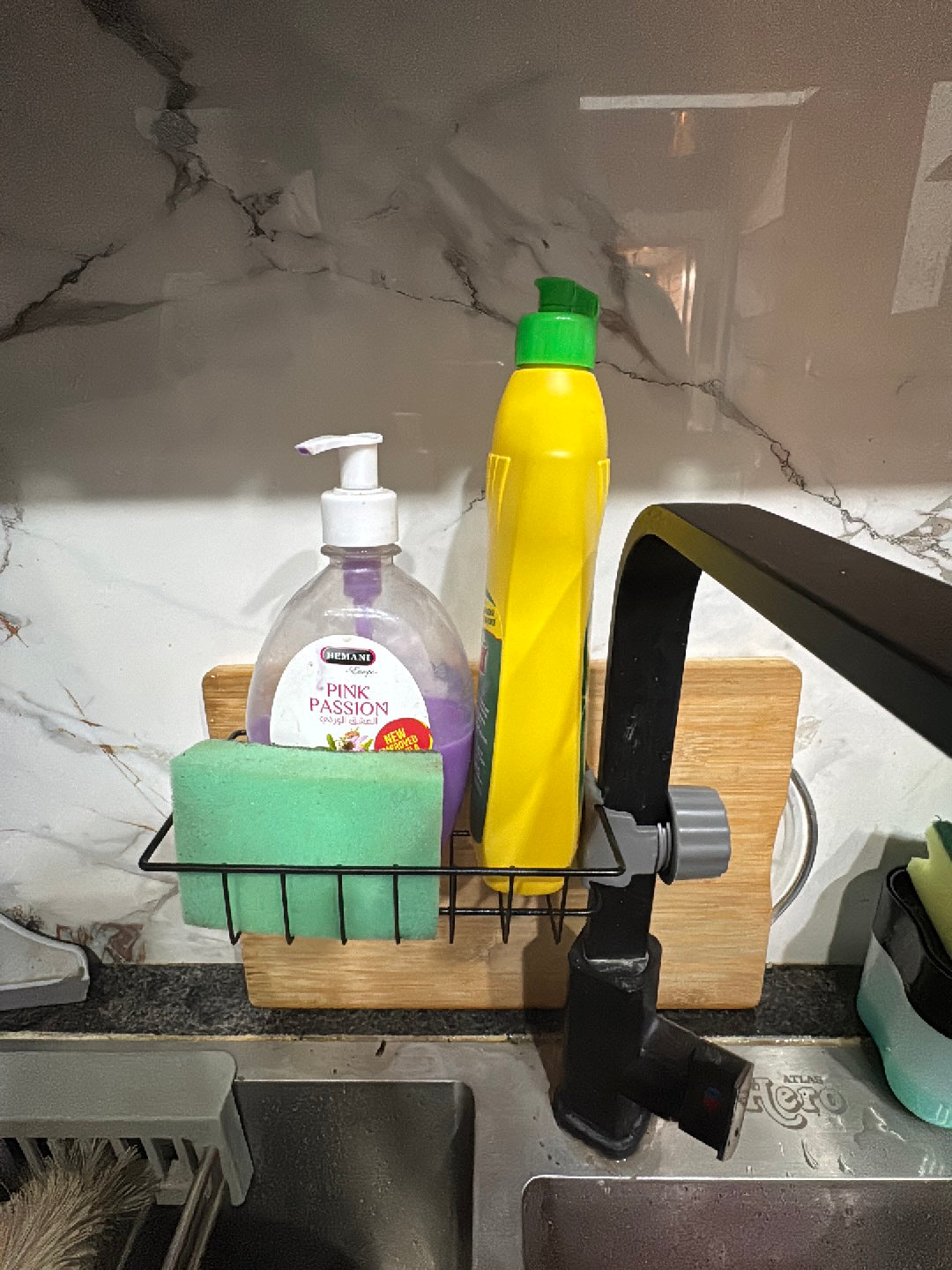 New Rotatable Stainless Steel Sink Drainer Sponge Dish Cloth Holder for Kitchen Sink Dish Rag Hanging Drain Steel Sink Faucet Storage Rack Kitcehn Faucet Sponger Holder Soap Sink Caddy Towel Rack Shelf Organizer Kitchen Accessories