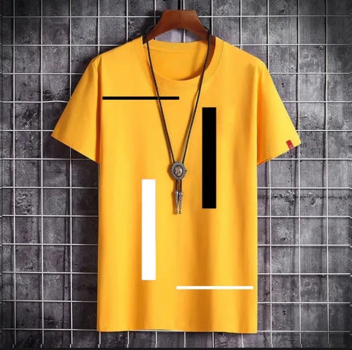 Vartical Strip Printed summer Half Sleeves O Neck T shirt For Men And Boys