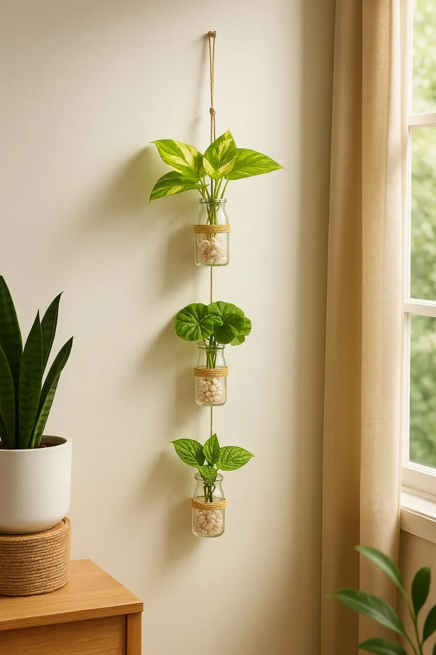 Hanging Bloom Bottles Wall Décor – Decorative Floral Bottle Strings for Home Decor