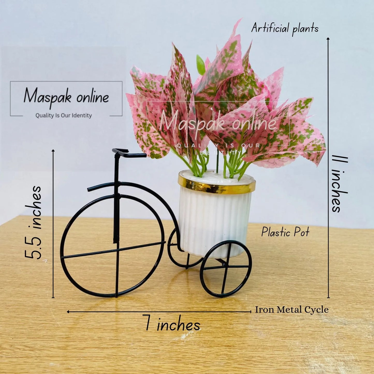 Iron Metal Floral Cycle Decoration With Artificial Flowers Bicycle Woven Flower Basket Flower Vase for Home Wedding Decoration Best For Gift Home Deoration